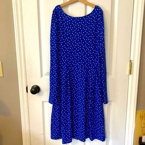 NWT Boden Blue and White Polka Dot Skater Dress Sz 6R